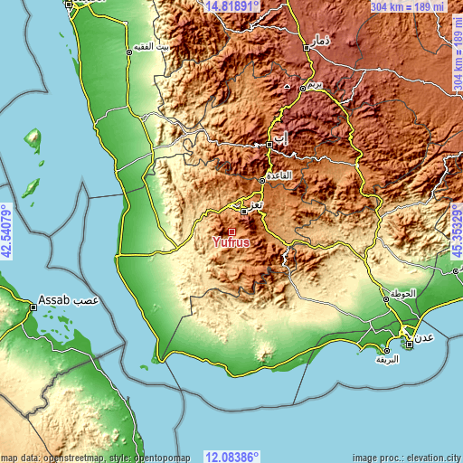 Topographic map of Yufrus