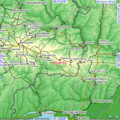 Topographic map of Roven’ky