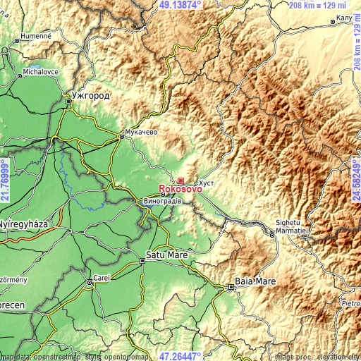 Topographic map of Rokosovo