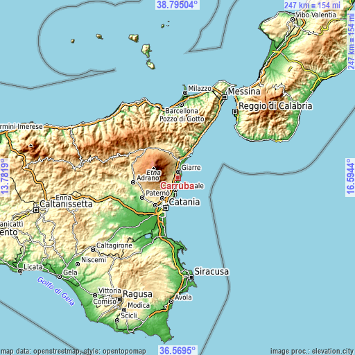 Topographic map of Carruba