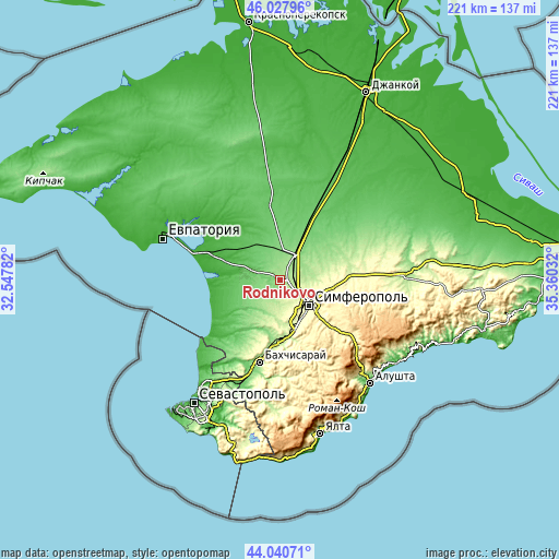 Topographic map of Rodnikovo