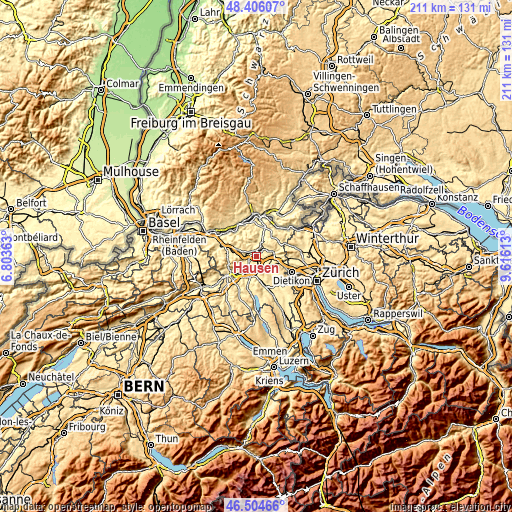 Topographic map of Hausen