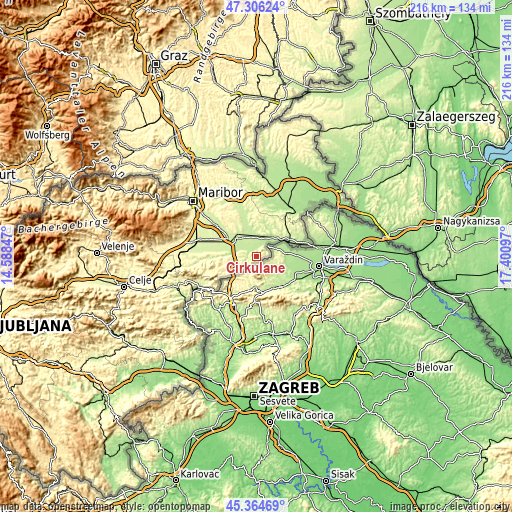Topographic map of Cirkulane