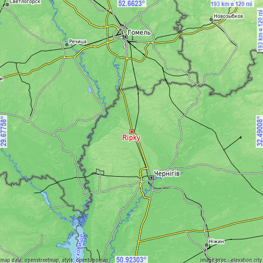 Topographic map of Ripky