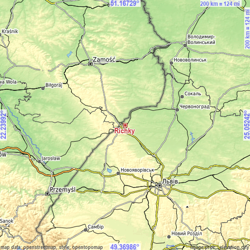 Topographic map of Richky