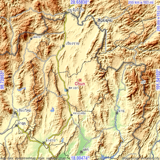 Topographic map of Chun