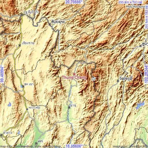 Topographic map of Thung Chang