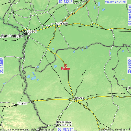 Topographic map of Ratne