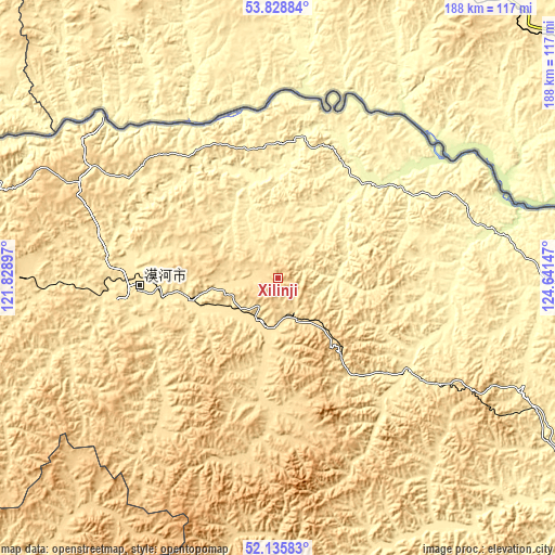 Topographic map of Xilinji