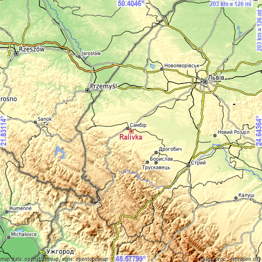 Topographic map of Ralivka