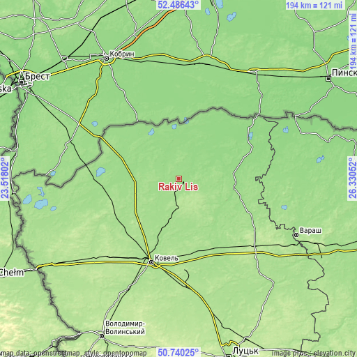 Topographic map of Rakiv Lis