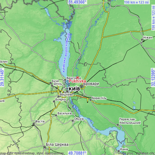 Topographic map of Pukhivka