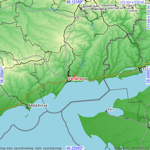 Topographic map of Sartana