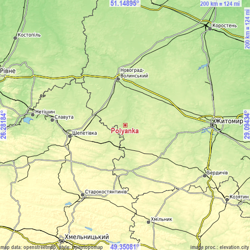 Topographic map of Polyanka