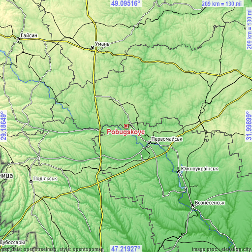 Topographic map of Pobugskoye