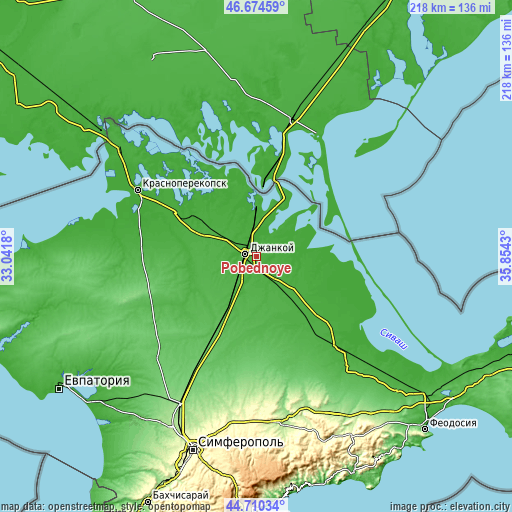 Topographic map of Pobednoye