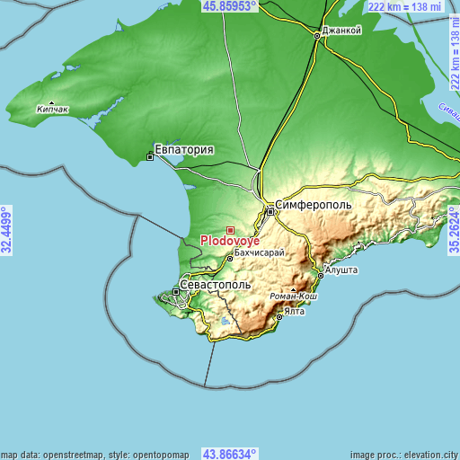 Topographic map of Plodovoye