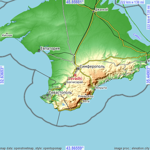 Topographic map of Levadki