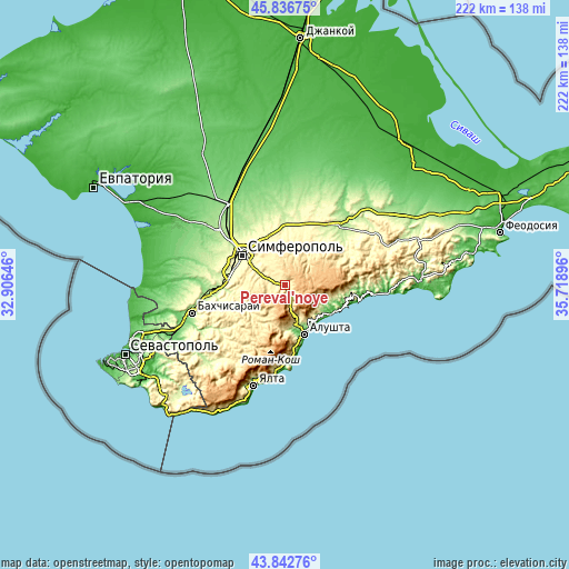 Topographic map of Pereval'noye