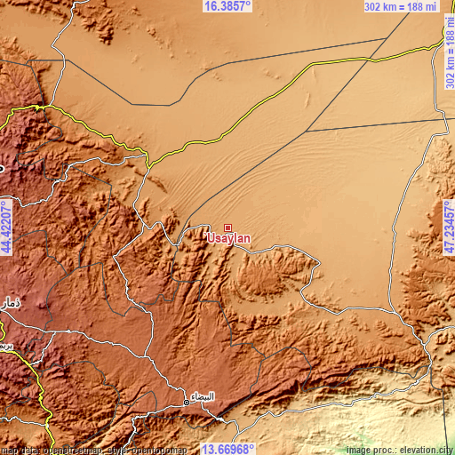 Topographic map of ‘Usaylān