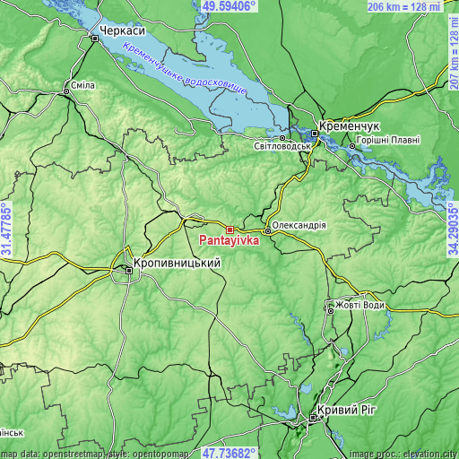 Topographic map of Pantayivka