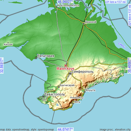 Topographic map of Malen’koye