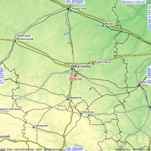 Topographic map of Ozerne