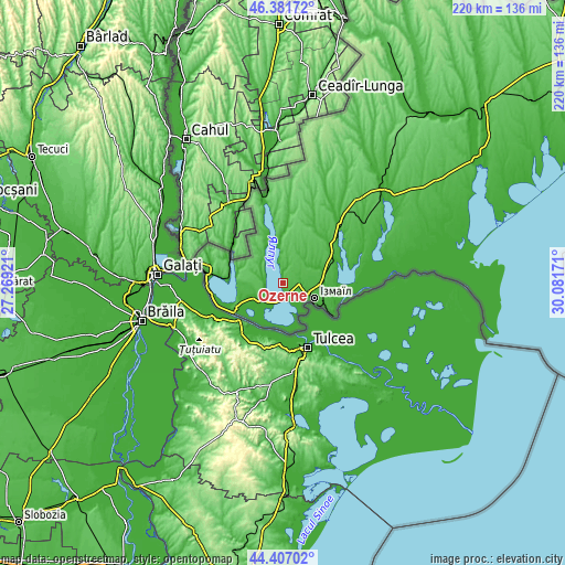 Topographic map of Ozerne