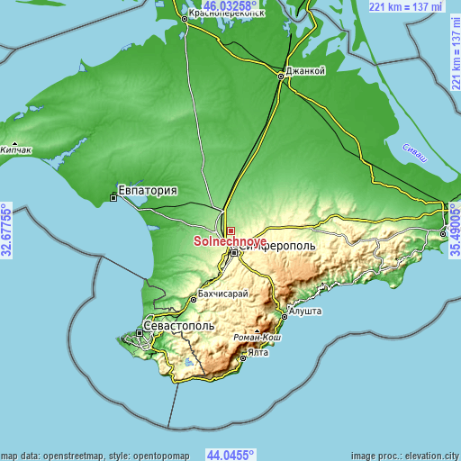 Topographic map of Solnechnoye