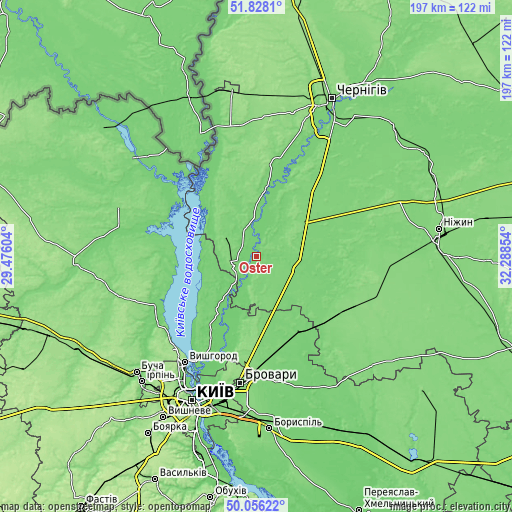 Topographic map of Oster