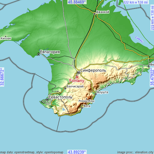 Topographic map of Fontany