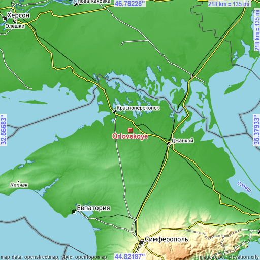 Topographic map of Orlovskoye