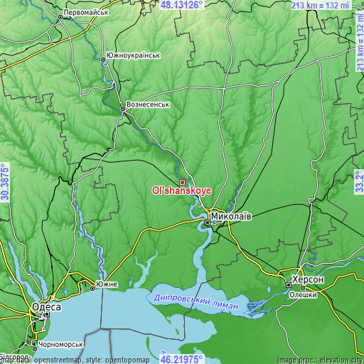 Topographic map of Ol'shanskoye