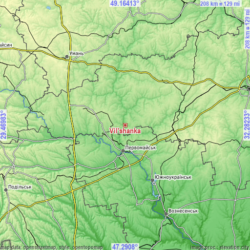 Topographic map of Vil’shanka