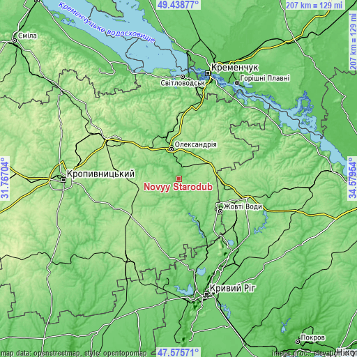 Topographic map of Novyy Starodub