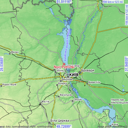 Topographic map of Novi Petrivtsi