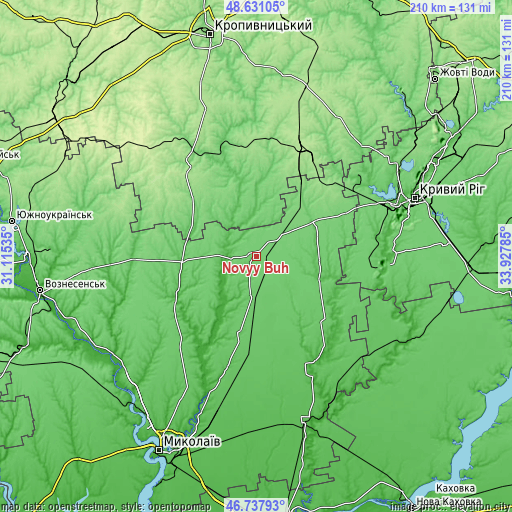 Topographic map of Novyy Buh