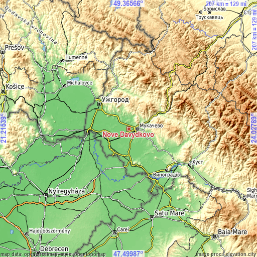 Topographic map of Nove Davydkovo