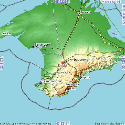 Topographic map of Dubki