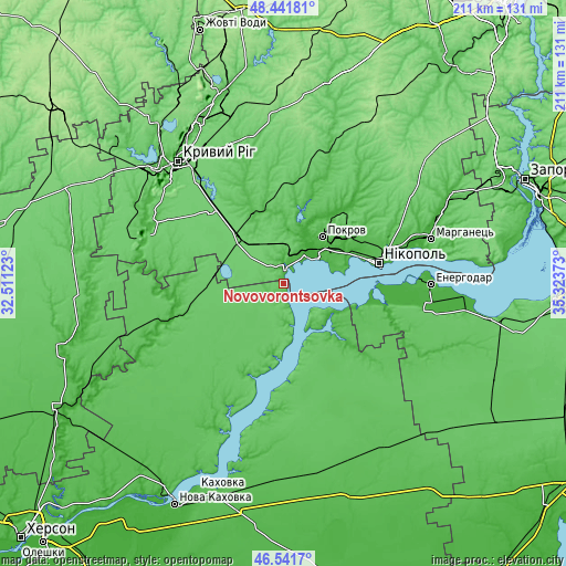 Topographic map of Novovorontsovka