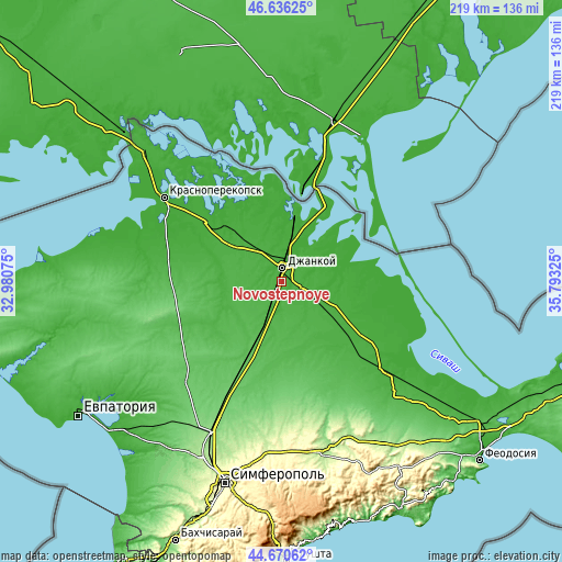 Topographic map of Novostepnoye