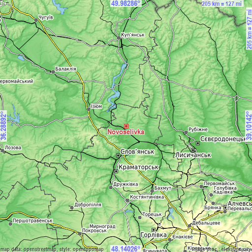 Topographic map of Novoselivka