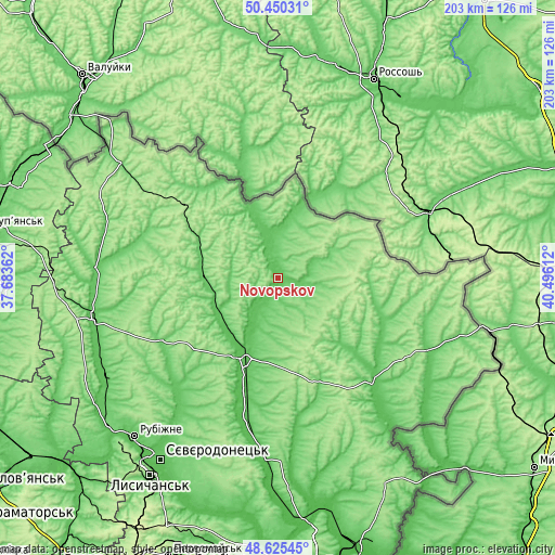 Topographic map of Novopskov