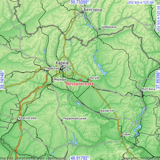 Topographic map of Novopokrovka