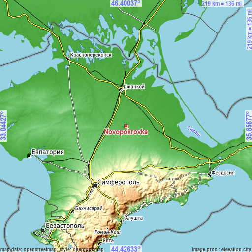 Topographic map of Novopokrovka