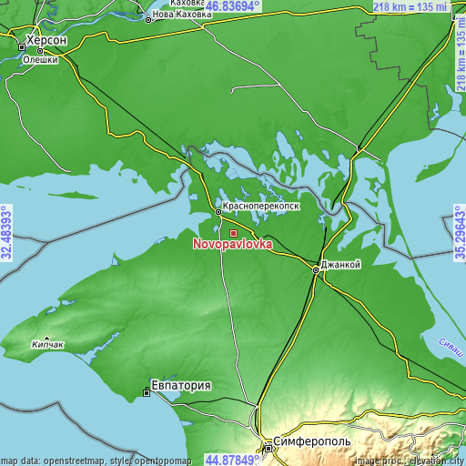 Topographic map of Novopavlovka