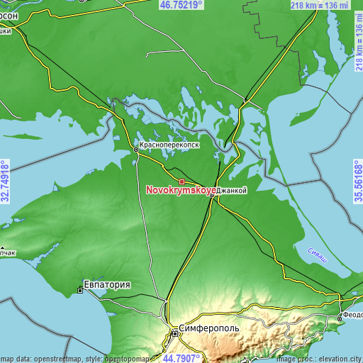 Topographic map of Novokrymskoye