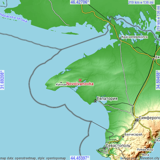 Topographic map of Novoivanovka