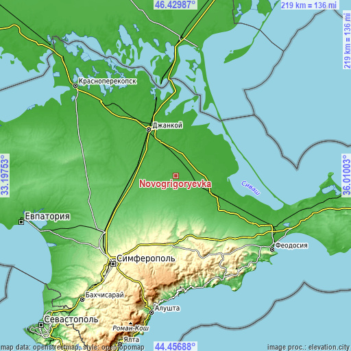 Topographic map of Novogrigoryevka