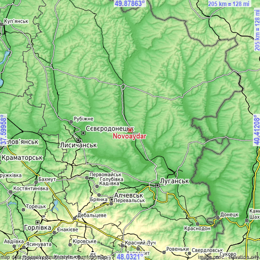 Topographic map of Novoaydar